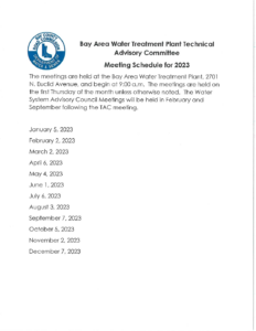 2023 TAC Meeting Schedule